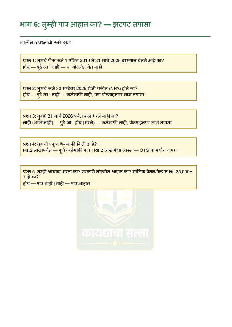 शेतकरी कर्जमुक्ती योजना २०२६ संपूर्ण मार्गदर्शक ( पात्रता तपासा + Ready अर्ज नमुना सोबत) - 7