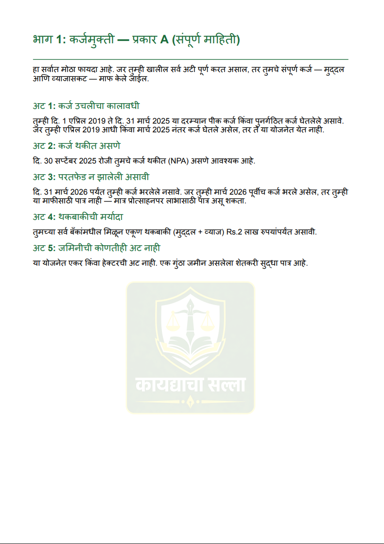 शेतकरी कर्जमुक्ती योजना २०२६ संपूर्ण मार्गदर्शक ( पात्रता तपासा + Ready अर्ज नमुना सोबत) - 2